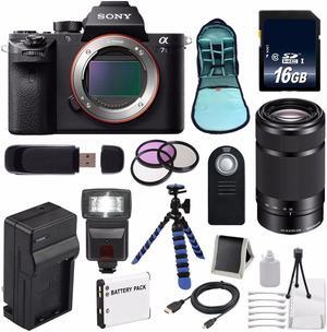Sony Alpha a7S II a7S Mark II a7SII ILCE7SM2/B Mirrorless Digital Camera (International Model ) + Sony E 55-210mm f/4.5-6.3 OSS E-Mount Lens (Black) + 49mm Filter Kit 6AVE Bundle 106