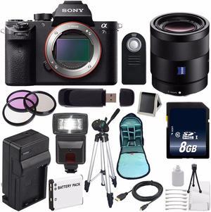 Sony Alpha a7S II a7S Mark II a7SII ILCE7SM2/B Mirrorless Digital Camera (International Model ) + Sony Sonnar T FE 55mm f/1.8 ZA Lens + 49mm Filter Kit 6AVE Bundle 90