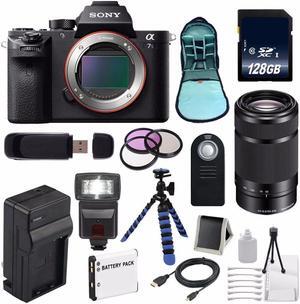 Sony Alpha a7S II a7S Mark II a7SII ILCE7SM2/B Mirrorless Digital Camera (International Model ) + Sony E 55-210mm f/4.5-6.3 OSS E-Mount Lens (Black) + 49mm Filter Kit 6AVE Bundle 109