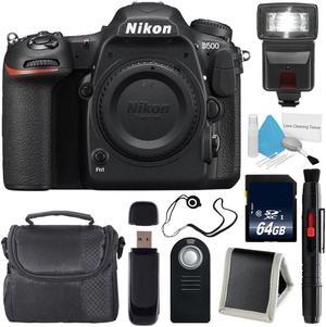 Nikon D500 DSLR Camera (Body Only) (International Model)  + Carrying Case + Universal Wireless Remote Shutter Release Bundle