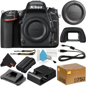 Nikon D750 DSLR Camera (Body Only) 1543 (International Model) + Deluxe Cleaning Kit + MicroFiber Cloth Bundle