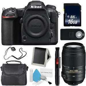 Nikon D500 DSLR Camera (Body Only) (International Model)  + Nikon AF-S DX 55-300mm f/4.5-5.6G ED VR Lens + Carrying Case + Universal Wireless Remote Shutter Release Bundle