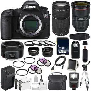 Canon EOS 5DS R DSLR Camera (International Model) 0582C002 + Canon EF 24-70mm f/2.8L II USM Lens + Charger Bundle