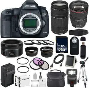 Canon EOD 5D III Digital Camera International Model + Canon EF 24-105mm f/4L IS USM Lens + Canon EF 75-300 Bundle