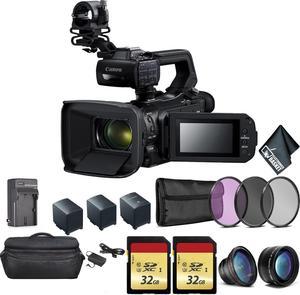 Canon XA50 Professional UHD 4K Camcorder Bundle with 2x Spare Batteries + 2x 32GB Memory Cards + Carrying Case + Filter Kit+ More