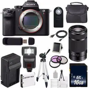 Sony Alpha a7R II Mirrorless Digital Camera (International Model ) + Sony E 55-210mm f/4.5-6.3 OSS E-Mount Lens (Black) + 49mm 3 Piece Filter Kit 6AVE Bundle 121