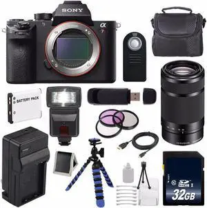 Sony Alpha a7R II Mirrorless Digital Camera (International Model ) + Sony E 55-210mm f/4.5-6.3 OSS E-Mount Lens (Black) + 49mm 3 Piece Filter Kit 6AVE Bundle 117