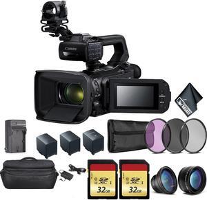 Canon XA55 Professional UHD 4K Camcorder Bundle with 2x Spare Batteries + 2x 32GB Memory Cards + Carrying Case + Filter Kit+ More