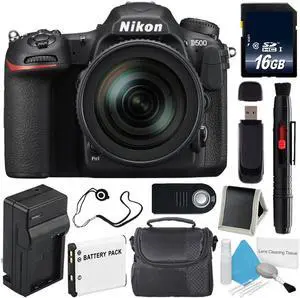 Nikon D500 DSLR Camera with 16-80mm Lens (International Model)  + Carrying Case + Universal Wireless Remote Shutter Release Bundle
