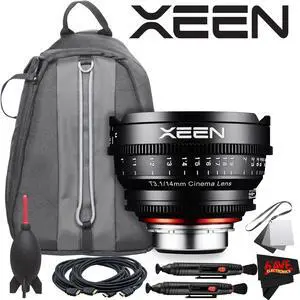 Rokinon Xeen 14mm T3.1 Lens for Canon EF Mount With Professional Lens Backpack and Accessories