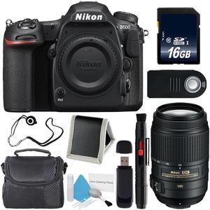Nikon D500 DSLR Camera (Body Only) (International Model)  + Nikon AF-S DX 55-300mm f/4.5-5.6G ED VR Lens + Carrying Case + Universal Wireless Remote Shutter Release Bundle