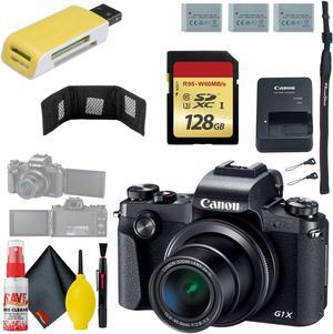 Canon PowerShot G1 X Mark III Digital Camera & 128GB MicroSD & Battery x2