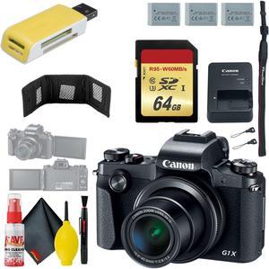 Canon PowerShot G1 X Mark III Digital Camera & 64GB MicroSD & Battery x2