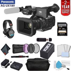 Panasonic 4K Premium Professional Camcorder Bundle with  2 Year Extended Warranty, Sony MDR-7506 Headphones + Sony 256GB SDXC Memory Card + More