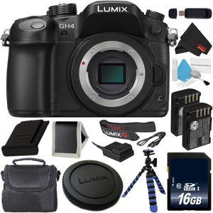 Panasonic DMC-GH4 Digital Camera + 16GB Memory Card + DMW-BLF19 Lithium Ion Battery + Deluxe Cleaning Kit Bundle- Intern