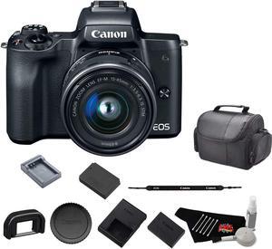 Canon EOS M50 Mirrorless Digital Camera with 15-45mm Lens and 4K Video Bundle with Spare Battery and Travel Charger - Intl Model