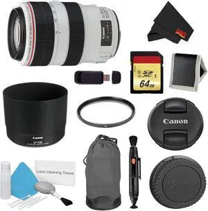 Canon EF 70-300mm f/4-5.6L is USM Lens Bundle w/ 64GB Memory Card + Accessories UV Filter (International Model)