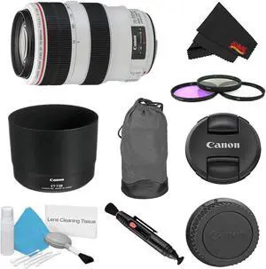 Canon EF 70-300mm f/4-5.6L is USM Lens Bundle w/ 3 Piece Filter Kit (International Model)