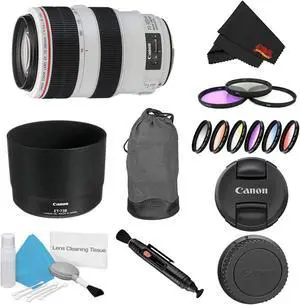 Canon EF 70-300mm f/4-5.6L is USM Lens Bundle w/ 3 Piece Filter Kit Color Multicoated 6 Piece Filter Kit (International Model)