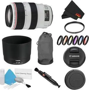 Canon EF 70-300mm f/4-5.6L is USM Lens Bundle w/UV Filter Color Multicoated 6 Piece Filter Kit (International Model)