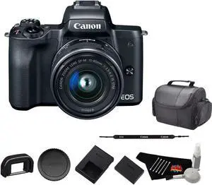 Canon EOS M50 Mirrorless Digital Camera with 15-45mm Lens and 4K Video Starter Bundle - Intl Model