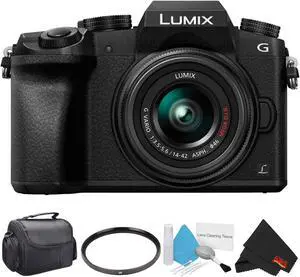 Panasonic Lumix DMC-G7 Mirrorless Digital Camera with 14-42mm Lens - Starter Bundle