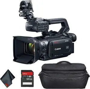 Canon XF405 4K UHD 60P Camcorder with Dual Pixel Autofocus (2212C002) Bundle with Carrying Case + 64GB Memory Card