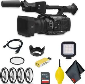 Panasonic  AG-UX180 4K Premium Professional Camcorder  Intermediate Accessory Bundle w/ LED Light & More