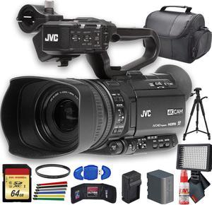 JVC GY-HM180 Ultra HD 4K Camcorder with HD-SDI (GY-HM180U) With Extra Battery, UV Filter, Tripod, Padded Case, LED Light, 64GB Memory Card and More Starter Bundle