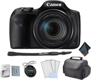 Canon PowerShot SX540 HS Digital Point and Shoot Camera Bundle with Carrying Case + LCD Screen Protectors and More - Int