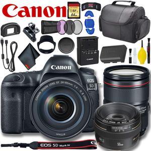 Canon EOS 5D Mark IV DSLR Camera with 24-105mm f/4L II Lens (International Model) Plus Bundle