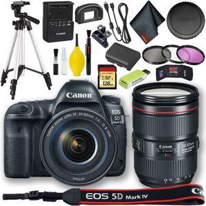 Canon EOS 5D Mark IV DSLR Camera with 24-105mm f/4L II Lens (Intl Model) + 128GB Standard Bundle