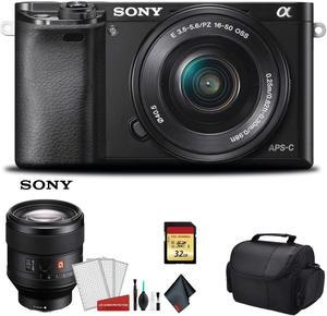 Sony Alpha a6400 Mirrorless Digital Camera with 16-50mm Lens + FE 85mm f/1.4GM Lens & More - International Model
