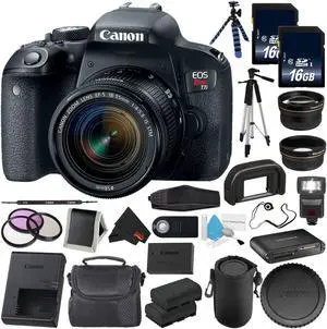 6Ave Canon EOS Rebel T7i DSLR Camera 18-55mm Lens 1894C002 Value Bundle - International Version (No Warranty) 6Ave Canon EOS Rebel T7i DSLR Camera 18-55mm Lens 1894C002 Value Bundle - International Version (No Warranty)