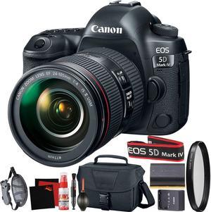 Canon EOS 5D Mark IV DSLR Camera 24-105mm f/4L II Lens International Version + UV Protective Filter + Carrying Case Bundle