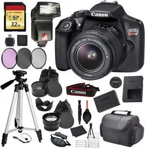 Canon EOS Rebel T6 Digital SLR Camera with EF-S 18-55mm f/3.5-5.6 DC III Lens Kit (Black) Professional Accessory Bundle