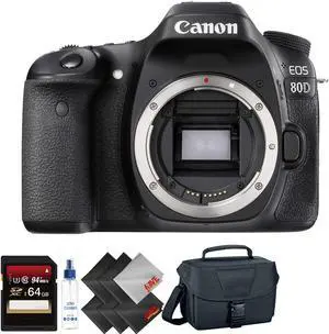 Canon EOS 80D DSLR Camera (Body Only) + 64GB Memory Card + 1 Year Warranty