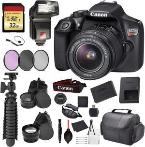 Canon EOS Rebel T6 Digital SLR Camera with EFS 1855mm f3556 DC III Lens Kit Black Essential Accessory Bundle Pac