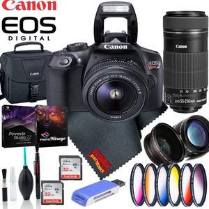 Canon EOS Rebel T6 1855 DC III Kit Canon 55250 F456 is STM 2Pcs SanDisk 32GB SD  Filters  Studio Coral Software
