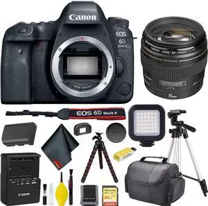 Canon EOS 6D Mark II DSLR Camera w/ 64GB Memory + Accessories Bundle
