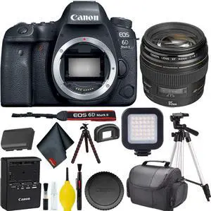 Canon EOS 6D Mark II DSLR Camera w/ Tripod + Light Bundle