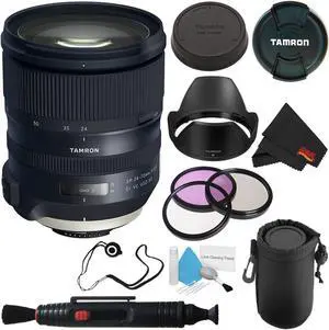 6Ave Tamron SP 24-70mm f/2.8 Di VC USD G2 Lens for Nikon F (International Model) + 82mm 3 Piece Filter Kit + Deluxe Lens
