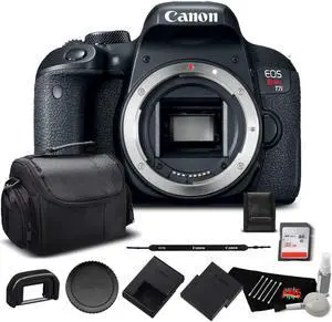 Canon EOS Rebel T7i Digital SLR Camera (Body Only) (Kit Box) 1894C001 Bundle with 32GB Memory Card, Extra Battery + More Canon EOS Rebel T7i Digital SLR Camera (Body Only) (Kit Box) 1894C001 Bundle with 32GB Memory Card, Extra Battery + More