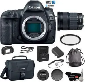 Canon EOS 5D Mark IV Full Frame DSLR Camera Body - Bundle with Canon EF 24-105mm f/3.5-5.6 is STM Lens + Carrying Bag +