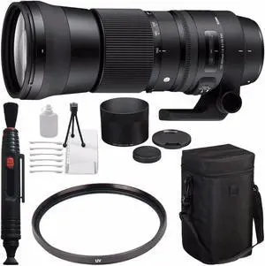 Sigma 150-600mm f/5-6.3 DG OS HSM Contemporary Lens for Nikon F + 95mm UV Filter + Deluxe Cleaning Kit + Lens Cleaning P