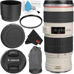 Canon EF 70-200mm f/4L is USM Telephoto Zoom Lens Bundle for Canon SLR Digital Cameras Intl Model - Starter