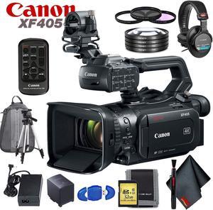 Canon XF405 UHD 4K60 Camcorder with Dual-Pixel Autofocus - Includes - Memory Card Kit, Filter Kit, Professional Headphon