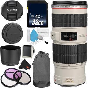 Canon EF 70-200mm f/4L is USM Telephoto Zoom Lens Bundle for Canon SLR Digital Cameras Intl Model - Advanced