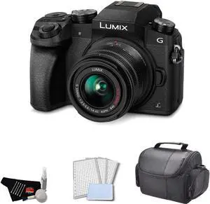 Panasonic Lumix DMC-G7 Mirrorless Micro Four Thirds Digital Camera with 14-42mm Lens (Black) - Bundle with Carrying Case