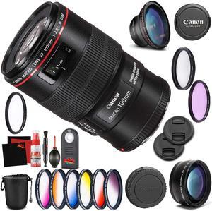 Canon EF 100mm f/2.8L Macro is USM Lens Professional Kit International Model